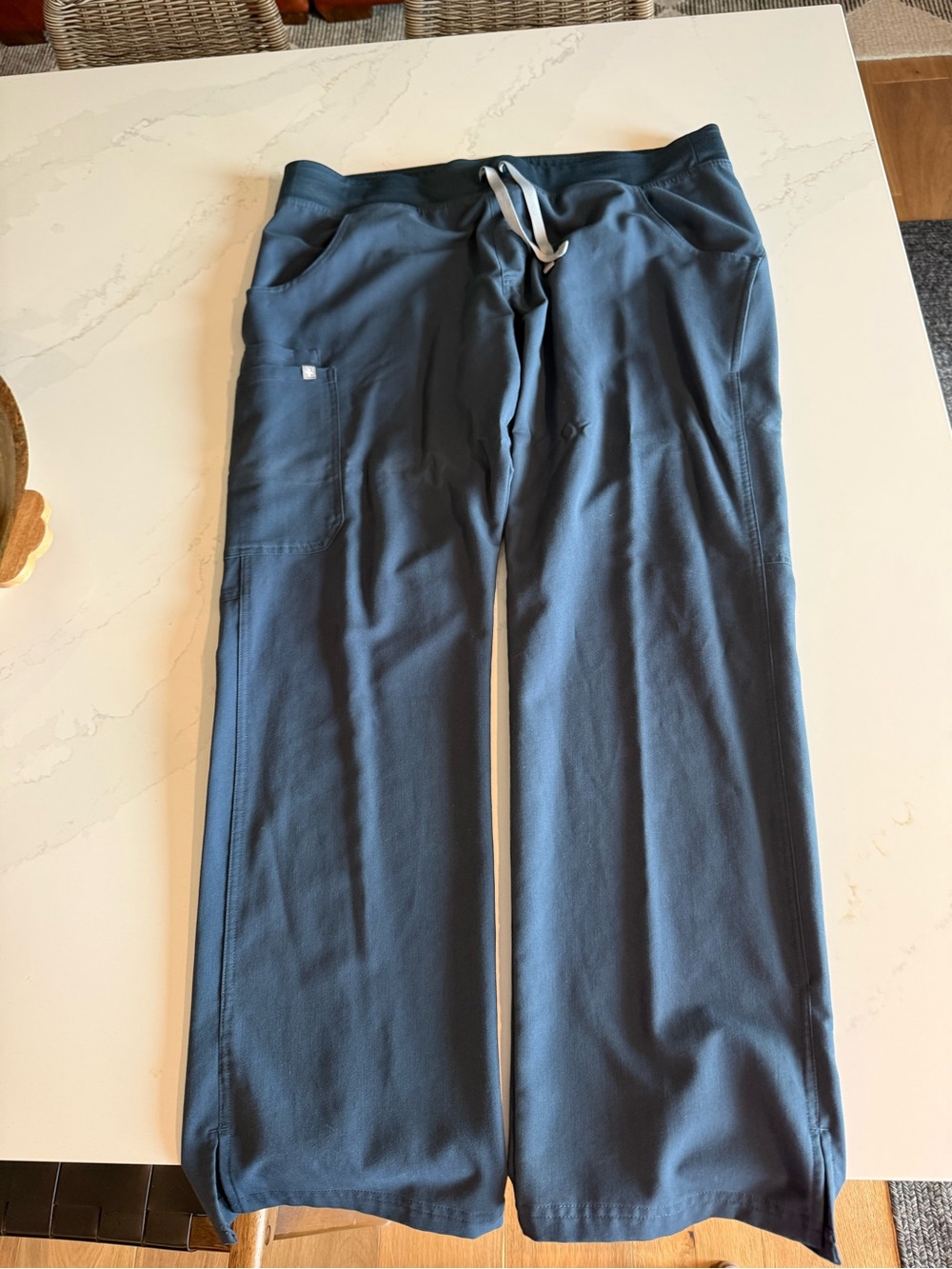 Figs womens Slate Blue Wide-Leg Jogger Pants